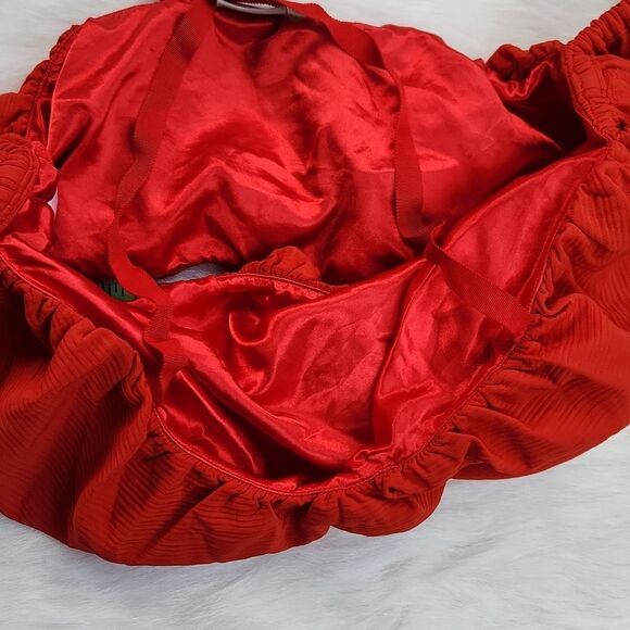 Asos -477 Women's Red Balloon sleeve crop top size 8 - Picture 5 of 7